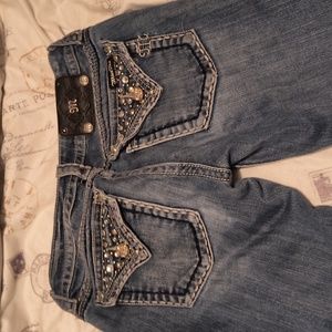 Miss me jeans size 27 bootcut inseam 31 color vtg 14c ripped jeans slightly used